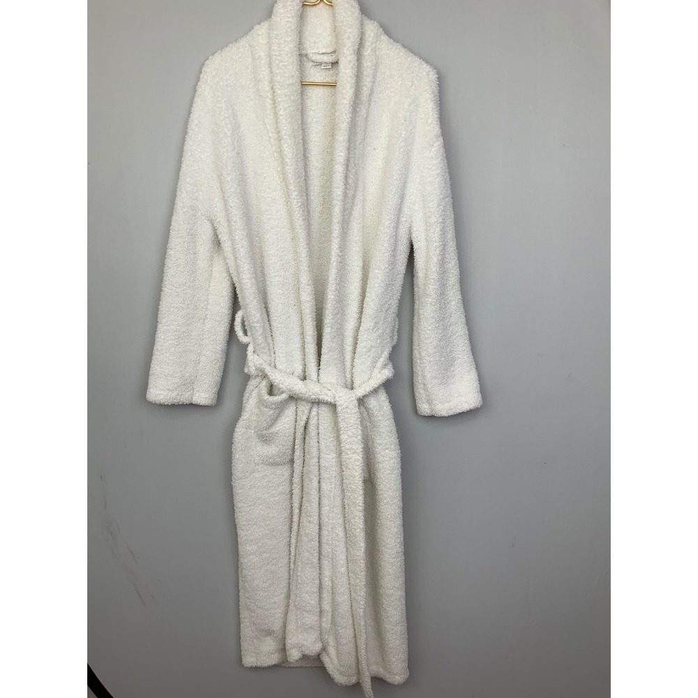 Barefoot Dreams Bamboo Chic Sz 2 Medium White Plush Robe